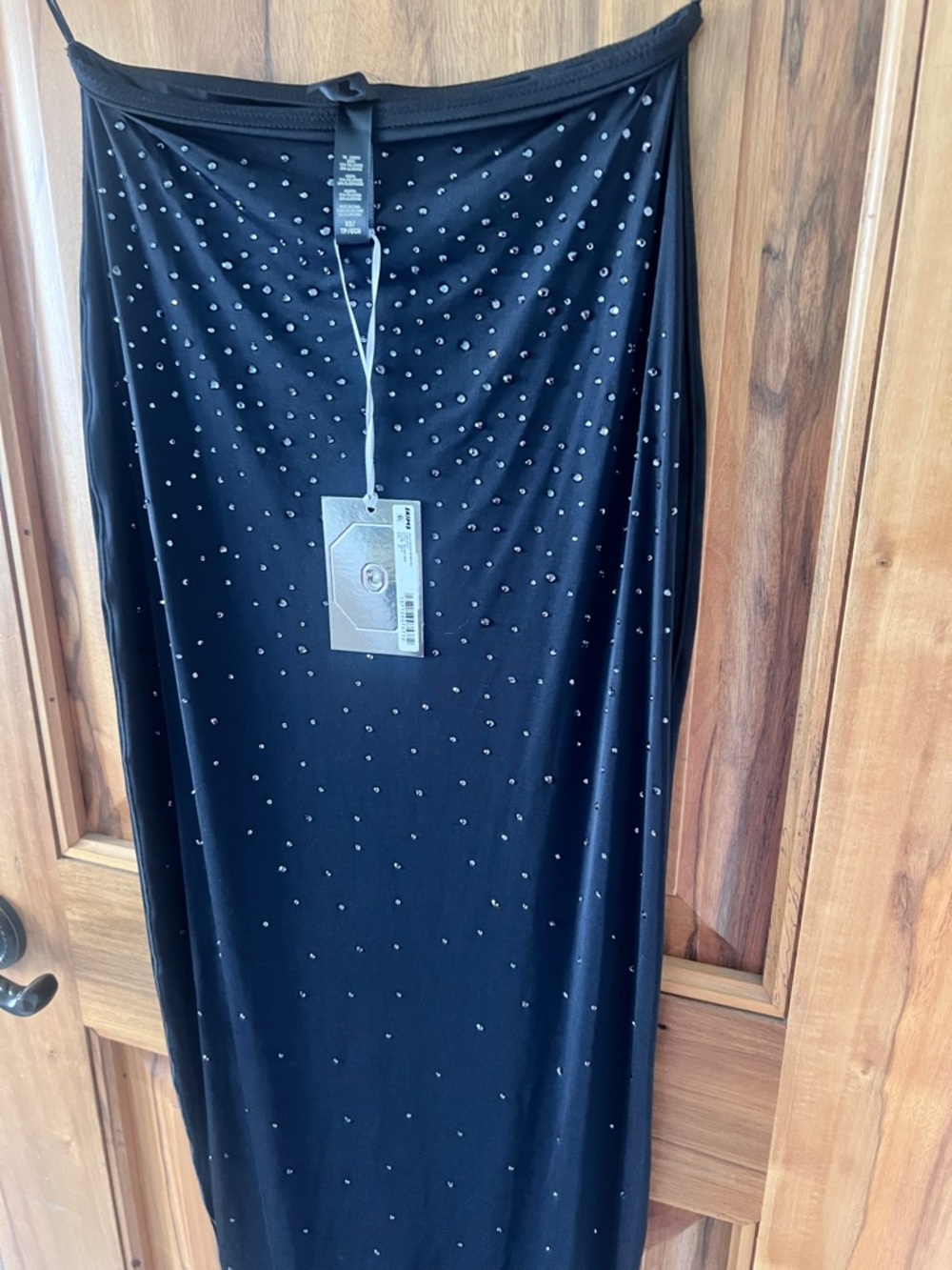 SKIMS X SWAROVSKI Elegant Black Embellished Slip Skirt - Picture 3 of 3